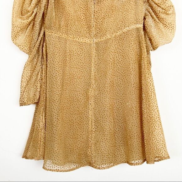 H&M Puff Sleeved Mini Dress in Dark Beige, Size 4 - Picture 9 of 16